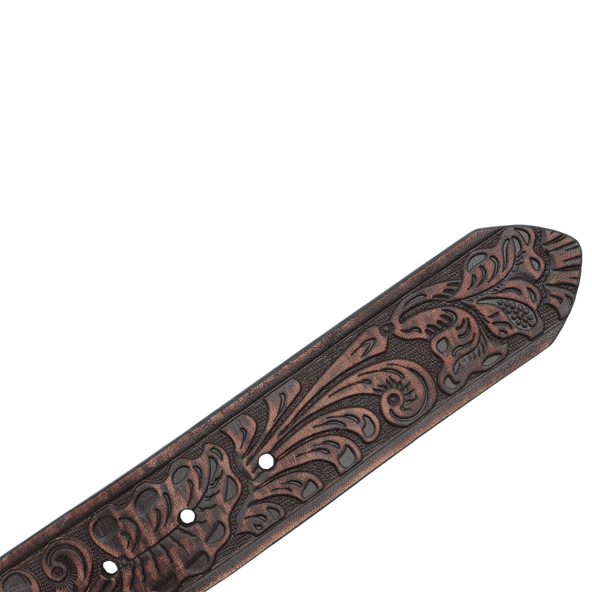 Women&#39;s 1 1/2&quot; Tooled with Rectangular Engraved Buckle Belt