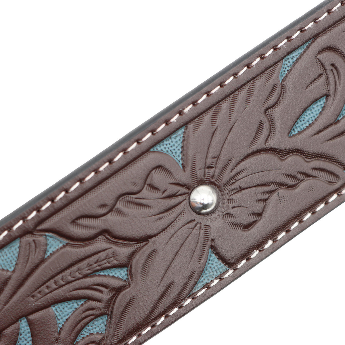 Women&#39;s 1 1/2&quot; Tooled Filigree with Rectangular Buckle Belt