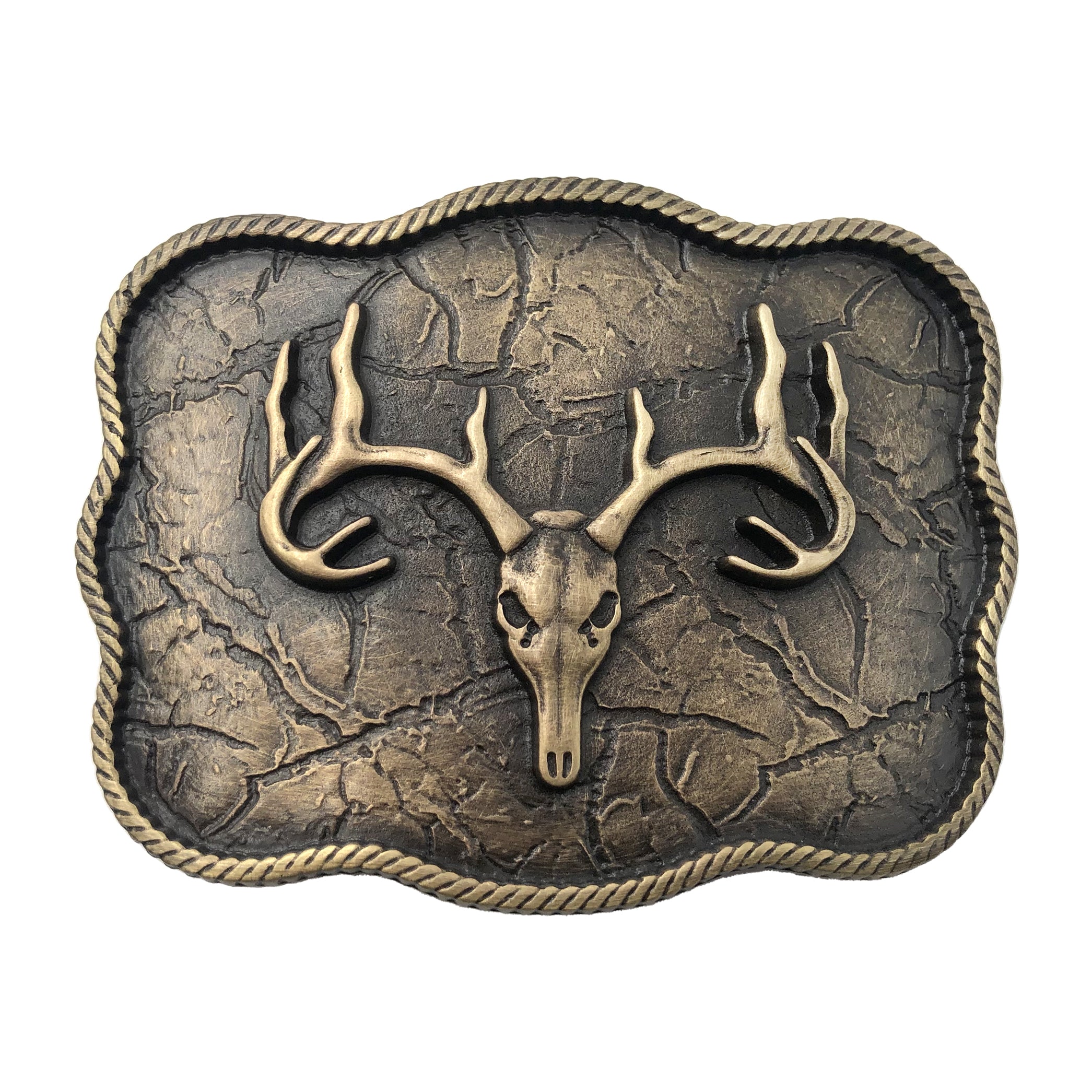 Scalloped Elk Skull Buckle - AndWest