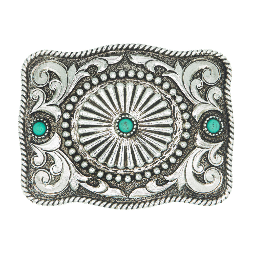 7 Turquoise Conchos on Leather Bracelet w/Buckle - The Perfect Bit