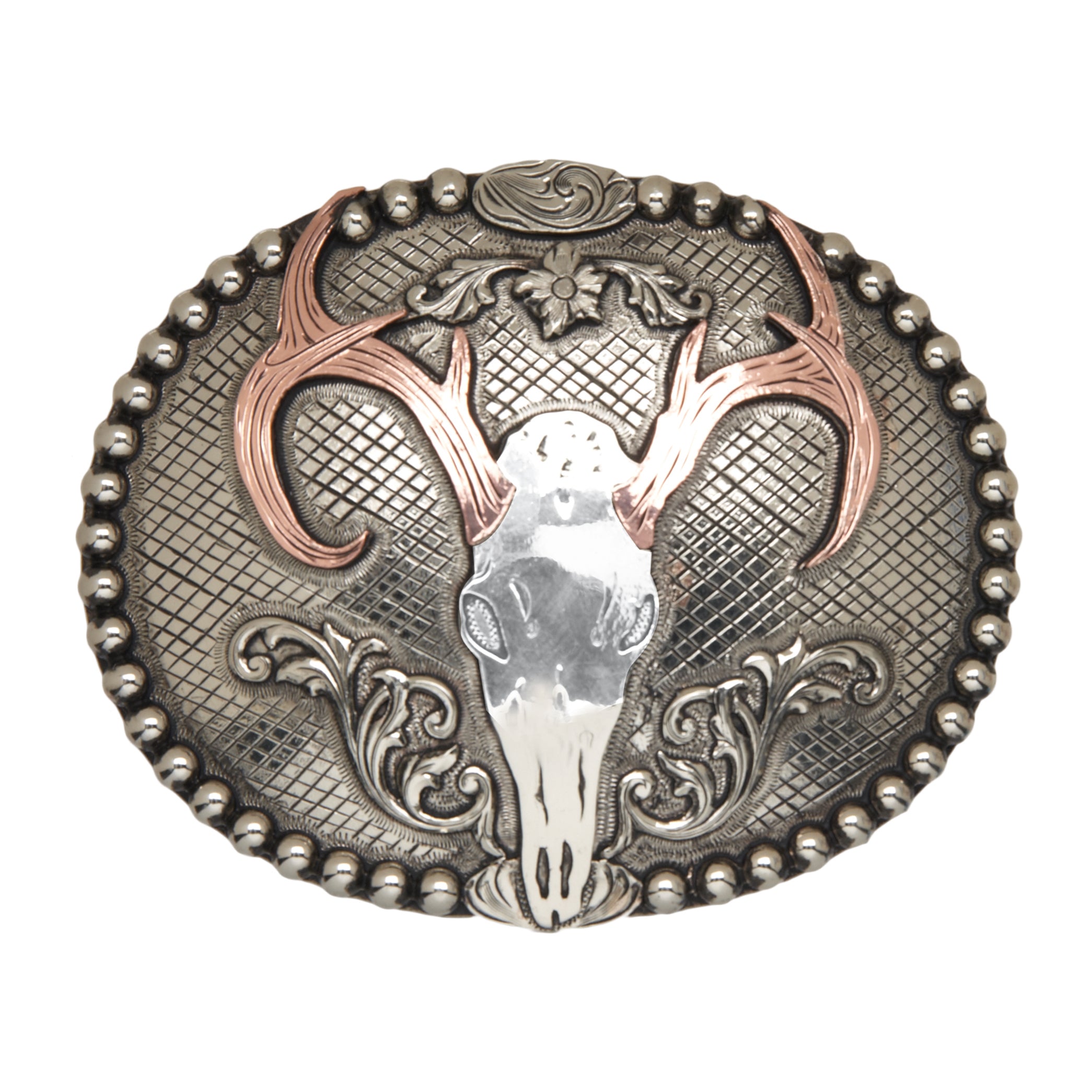 Congaree” Deer Skull with Beaded Edge Buckle - AndWest